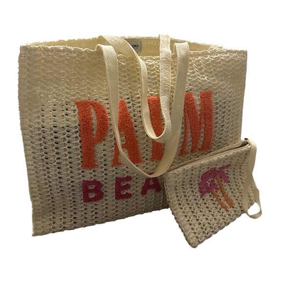 Sonoma Maya Straw Verbiage Tote & Wristlet Set - Picture 10 of 11